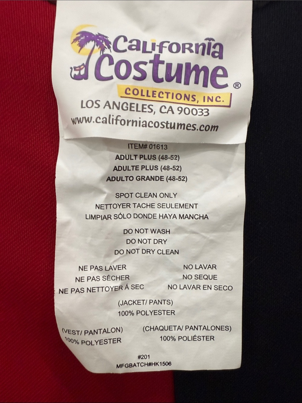 Evil Jester Halloween Costume Adult Plus Size (XL) California Costumes - Picture 4 of 16